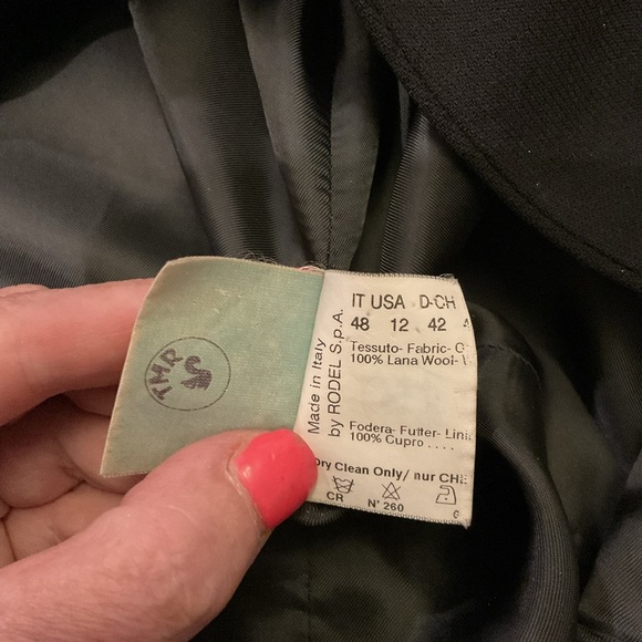 Cinzia Rocca Vintage Black Wool Single Button Dress Blazer Suit Jacket US sz 12 - Picture 7 of 9